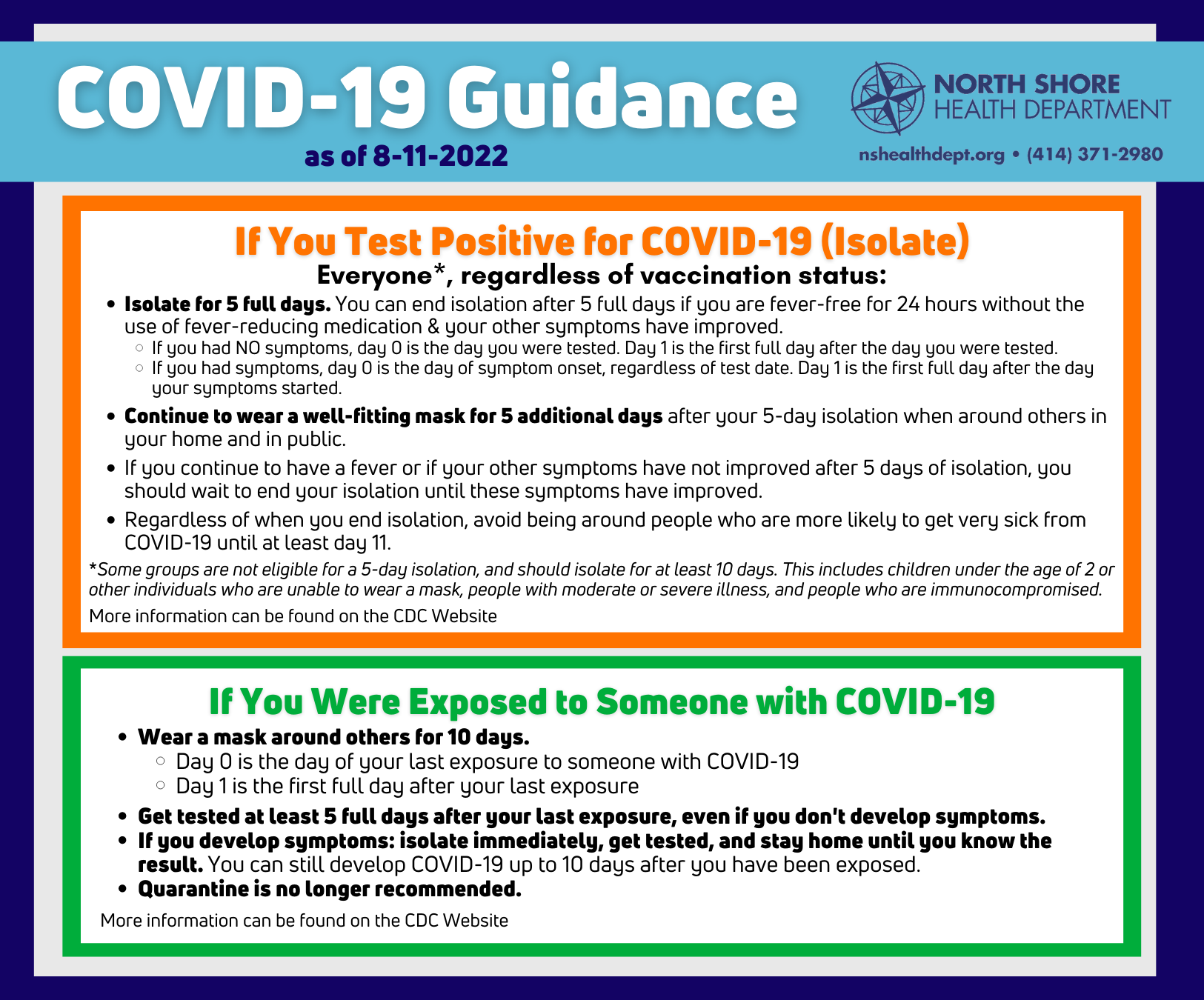 North Shore Health Department > Communicable Diseases > COVID-19